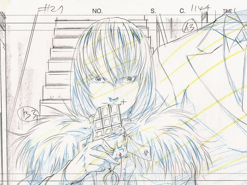 Takeshi Obata, Oba Tsugumi, Tetsurō Araki, Death Note, Mello, 2 layout et décor gouaché originaux (Madhouse, 2006-2007) - Dédicace