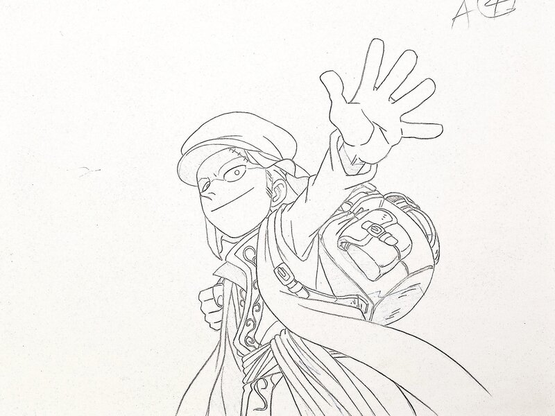 Eiichiro Oda, Konosuke Uda, One Piece 21 croquis de production originaux au crayon (dogas et corrections)  (Toei Animation,1999-   ) - Dédicace