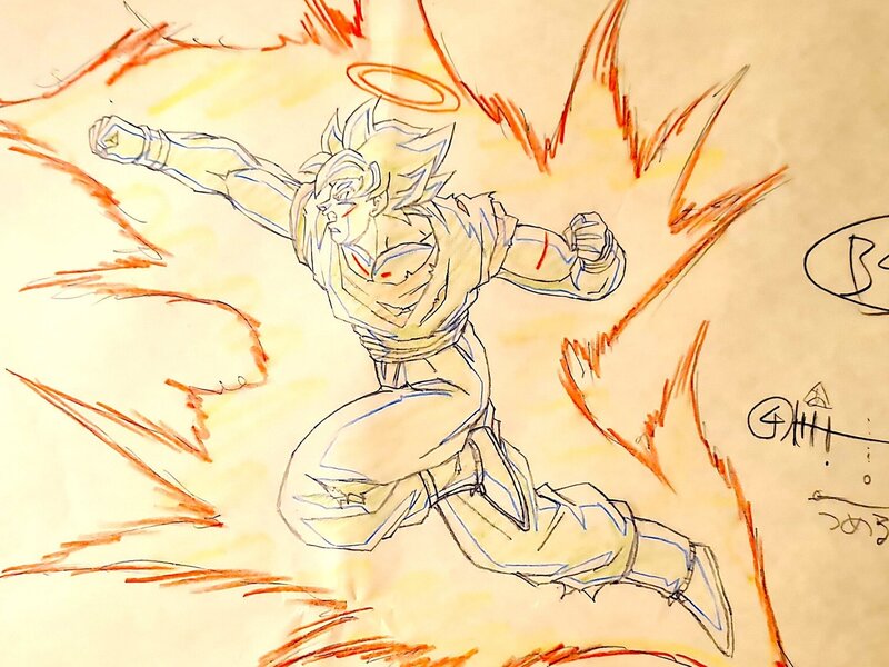 Akira Toriyama, Minoru Okazaki, Daisuke Nishio, Dragon Ball, Son Goku contre Paikuhan, doga B4 END et 4 corrections (Toei Animation, 19986-1996) - Sketch