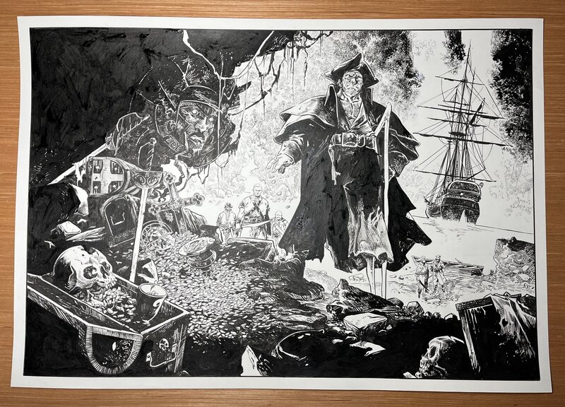 For sale - Benoit Dellac, L'île au trésor - Long John Silver - Original Illustration