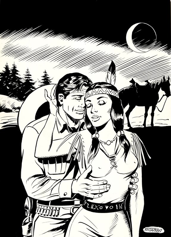 Francesco Gamba, Tex et Lilth Amor per sempre - Illustration originale