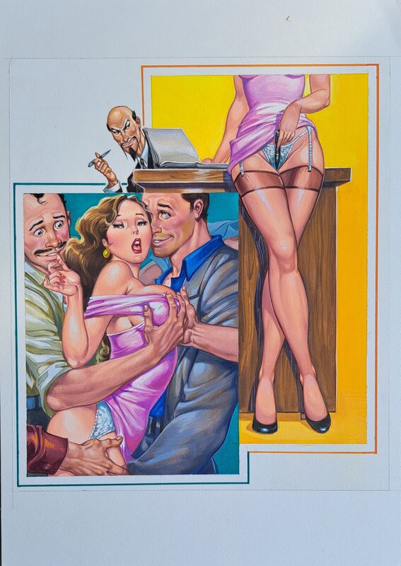 Oscar Bazaldúa Nava, inconnu, Delmonico's Erotika #236 - Illustration originale