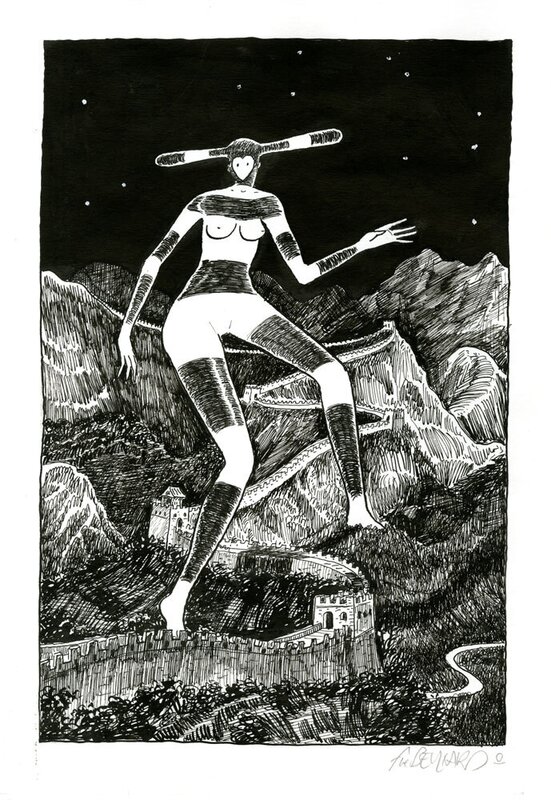 For sale - Fred Bernard, Planche originale de La paresse du Panda - Comic Strip