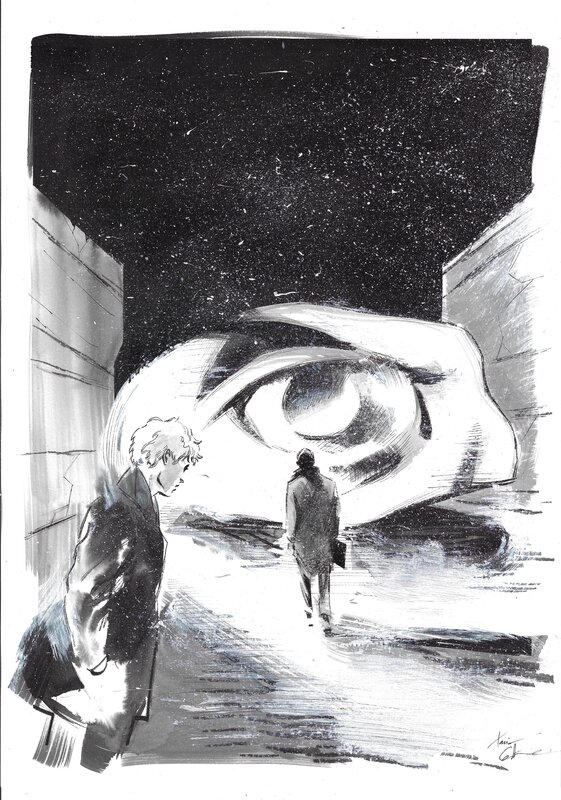 En vente - Xavier Coste, 1985 - Illustration originale ex-libris - Illustration originale