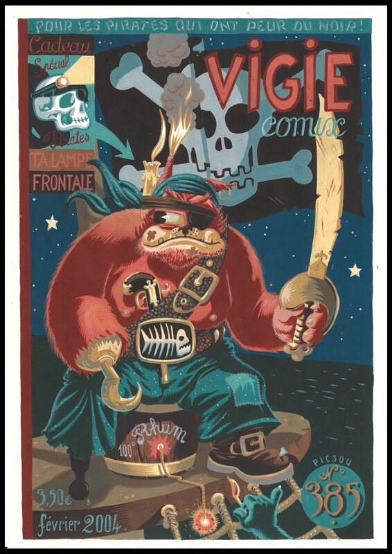 2004 - Mezzo - Fausse couverture Picsou Magazine - Pirates des Caraïbes - Illustration originale