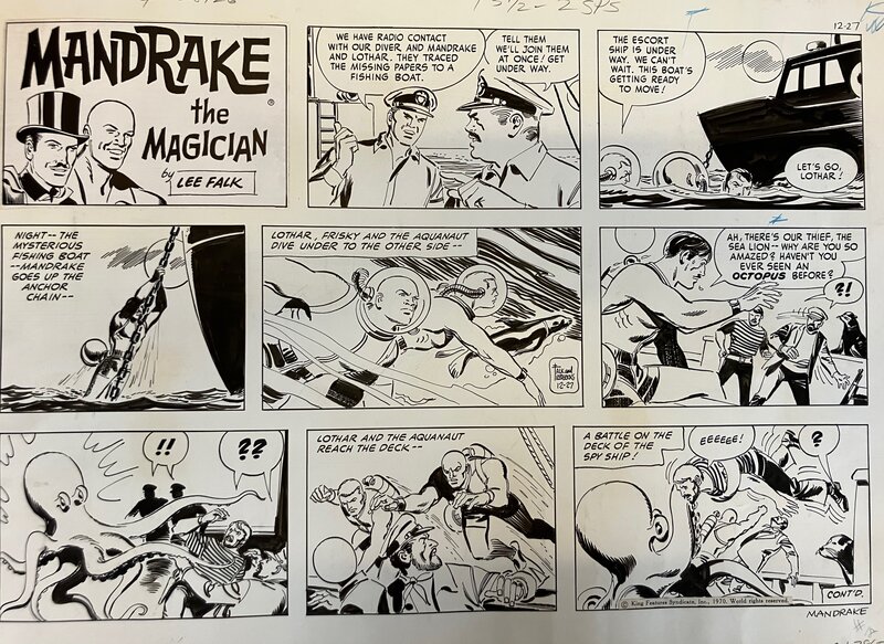 Fred Fredericks, Mandrake The Magician - Sunday Strip du 27 décembre 1970 - Planche originale
