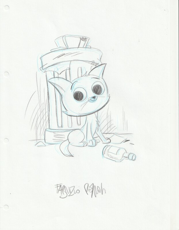 Fabrizio Petrossi, Le chaton de Alfadog - Original Illustration