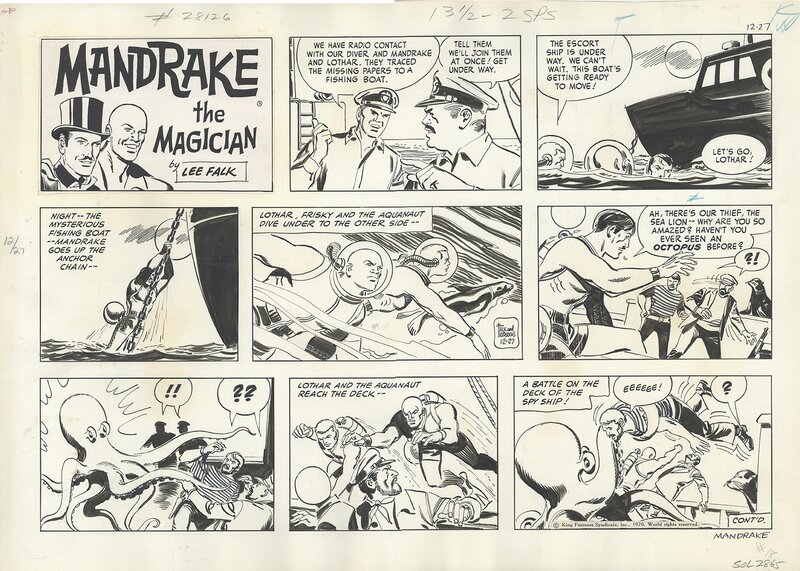 Fred Fredericks, Mandrake The Magician - Sunday Strip du 27 décembre 1970 - Comic Strip