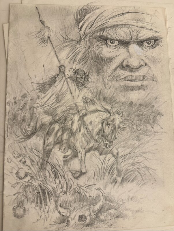 Indian Chief by César Spadari - Original Illustration