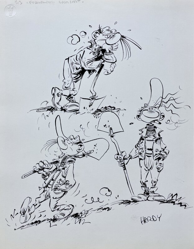 En vente - 1980'S - Hardy : Pierre Tombal - Illustration originale