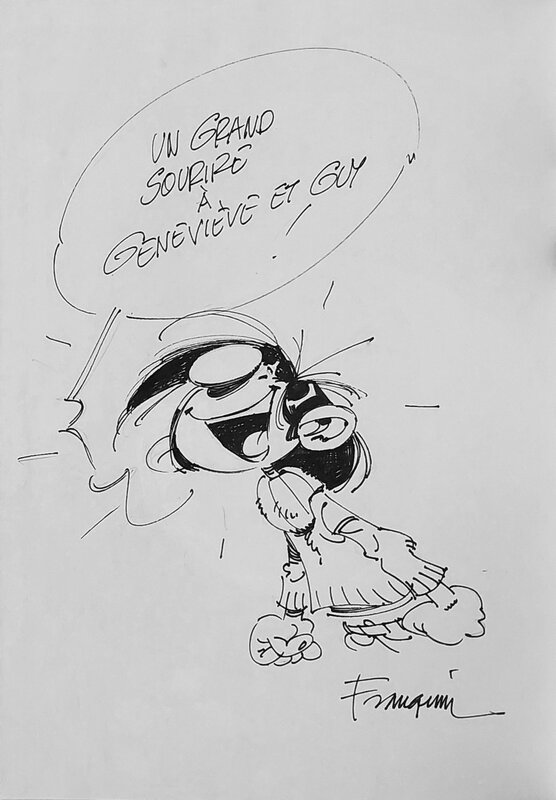 Dédicace de Gaston par André Franquin - Dédicace
