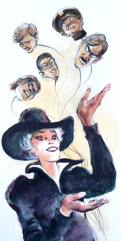 For sale - Le diable au cou by René Follet - Original Illustration