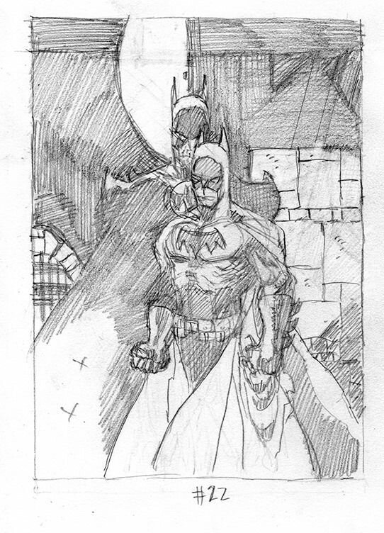 Tim Sale, Batman Rebirth 22 Cover Prelim - Illustration originale