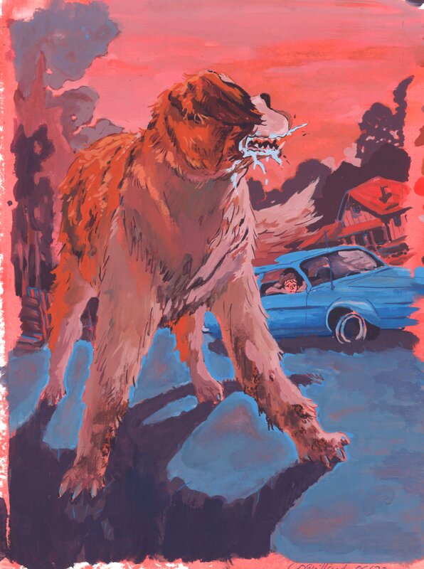 For sale - Lilian Coquillaud, Stephen King, Lilian Coquillaud - illustration originale publieée : Cujo - Original Illustration
