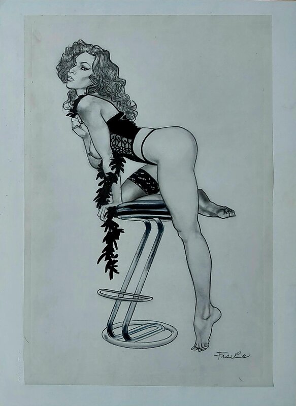 La Dama Provocante by Franco Saudelli - Original Illustration