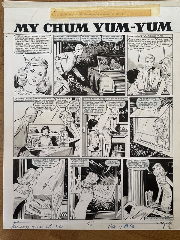 For sale - Sidobre G.LEVIS Planche de MY CHUM YUM YUM parue dans le magazine anglais Princess Tina - Comic Strip