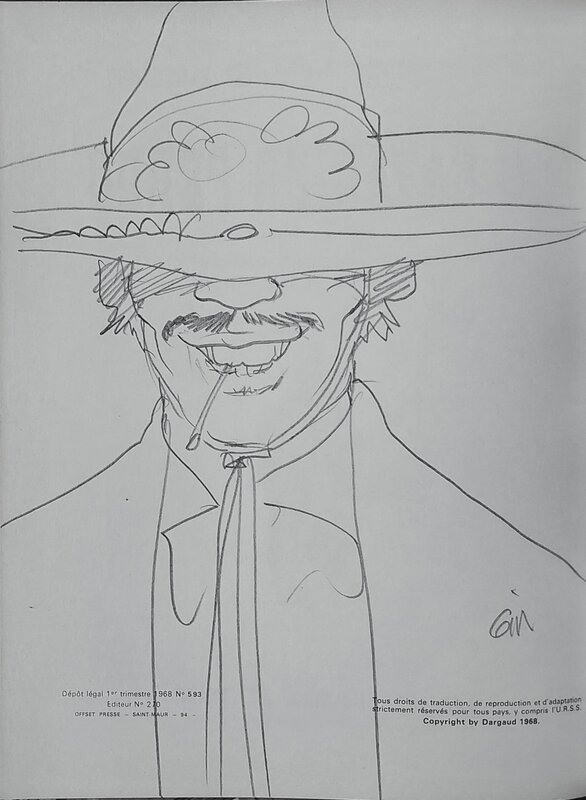 Jean Giraud, Dédicace Gir sur Blueberry #4 - Sketch
