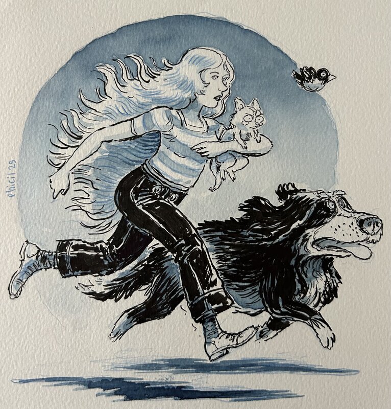 Phicil, illustration Les fantômes du Mont Blanc, 2025. - Illustration originale