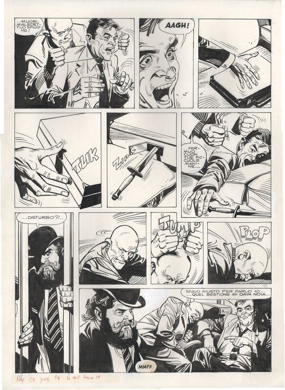En vente - Ferdinando Tacconi, Alfredo Castelli, Les Gentlemen [Die schottische Tante (Come salvammo la reputazione del miglior agente segreto di Sua Maestà`] - Planche originale