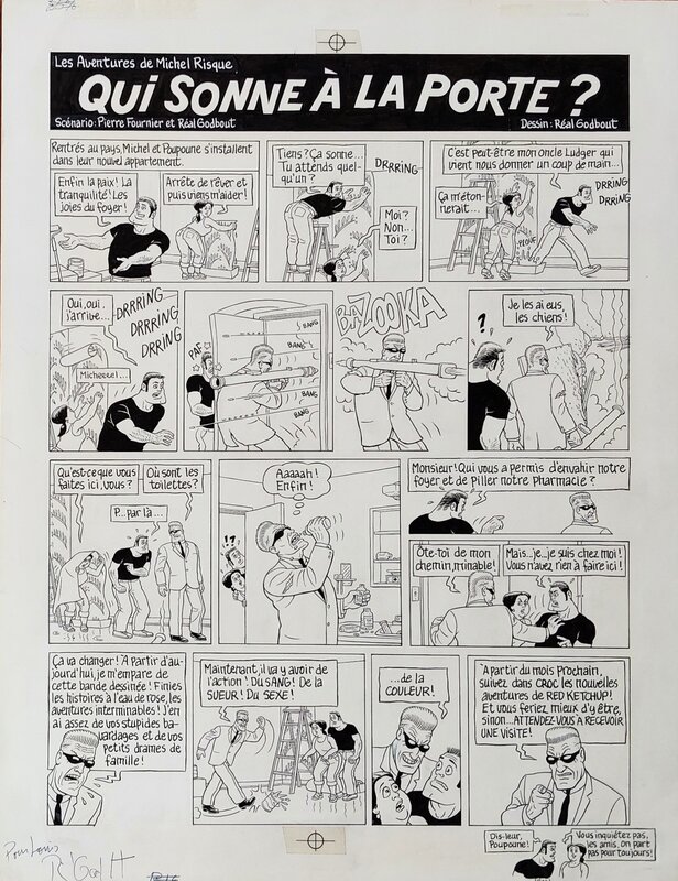 Réal Godbout, Pierre Fournier, Red Ketchup - Planche historique - Comic Strip