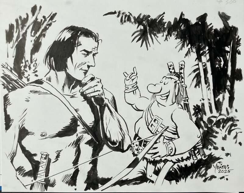 Thomas Yeates, Tarzan and Groo the Wanderer - Original Illustration