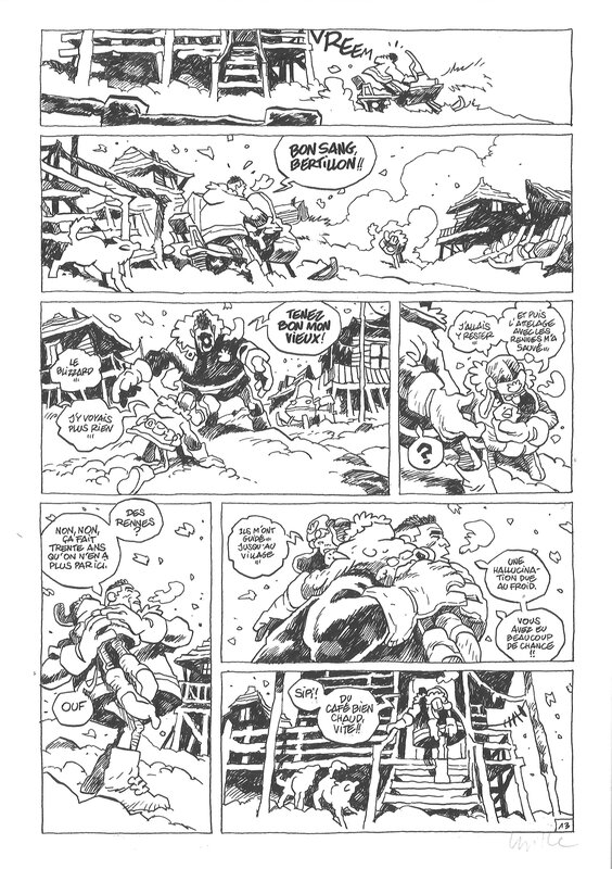 En vente - Cyrille Pomès - Lieutenant Bertillon 2 : Sedna - Planche originale