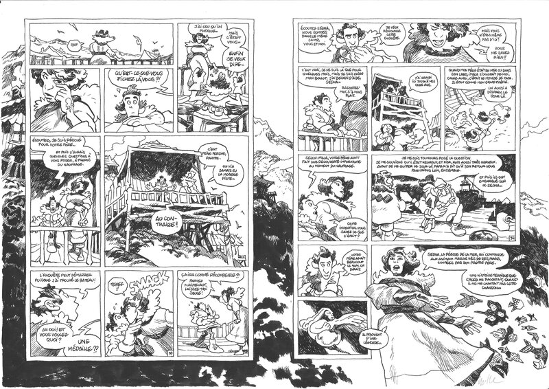For sale - Cyrille Pomès - Lieutenant Bertillon tome 2 : Sedna p.33-34 - Comic Strip