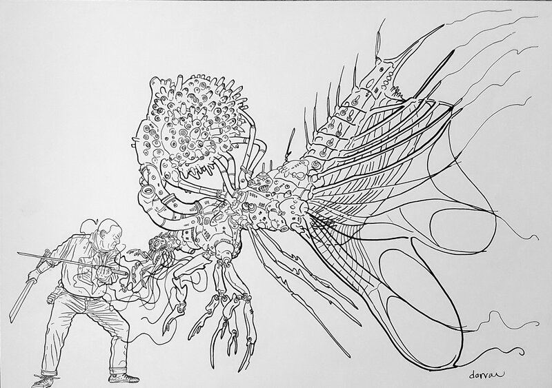 Shaolin Cowboy par Geof Darrow - Illustration originale