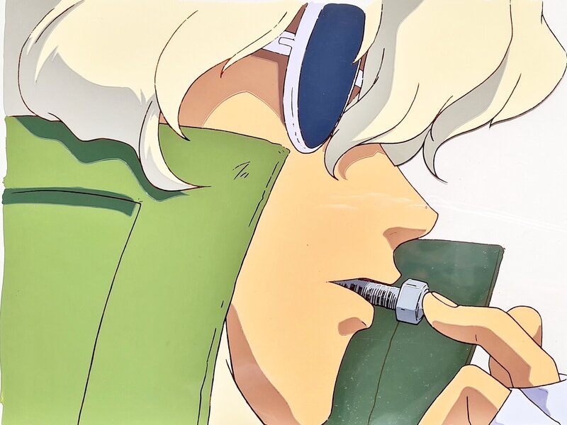 Akihito Yoshitomi, Koichi Mashimo, Eat Man, Bolt au boulon, cellulo et doga de production originaux (Studio Deen, 1997) - Original art