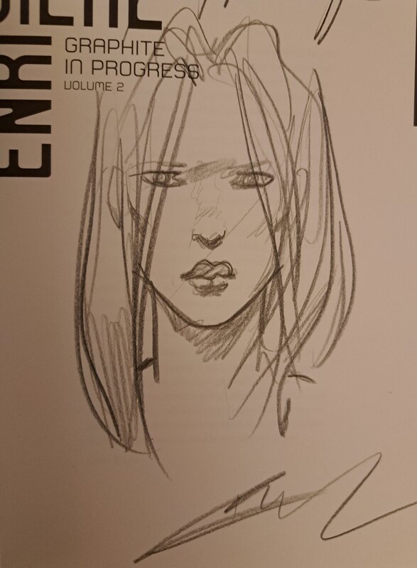 Dedicace de Enki bilal sur carnet de croquis - Planche originale