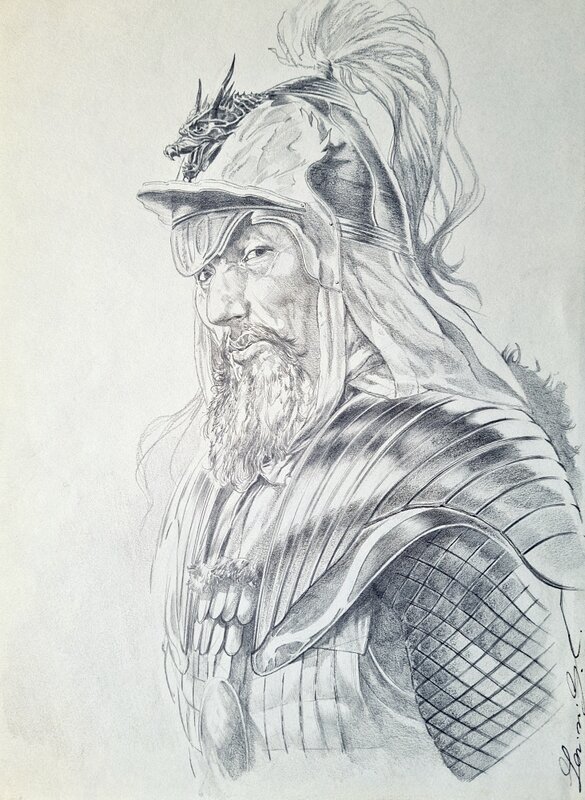 Federico Carlo Ferniani, La voie du sabre, Kubilai Khan, Tome2, planche 41 (Glénat, 2015) - Illustration originale