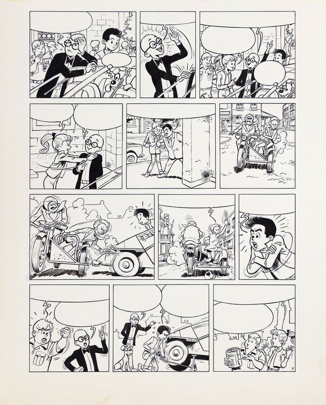 François Craenhals, De vier helden en de blauwe diamant (Les 4 As et le diamant blue) - Comic Strip