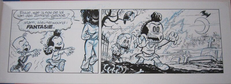 Gerben Valkema, Elsje en Gait Jan zombie verbeelding - Planche originale