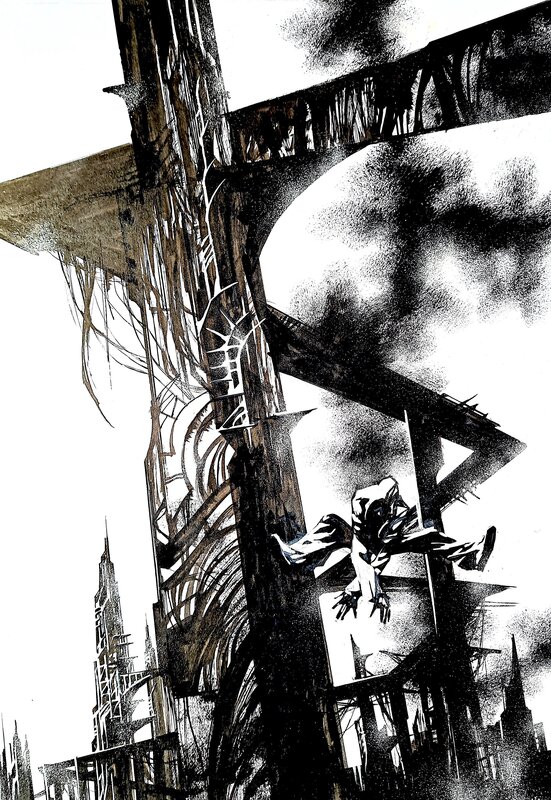 Danijel Zezelj, Daniel Zezejl Grid The City Illustration Originale 1 - Illustration originale