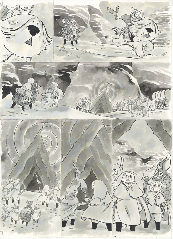 Amélie Flechais, Jonathan Garnier, Fléchais, Bergères Guerrières#3, Le périple, planche n°37, 2019. - Planche originale