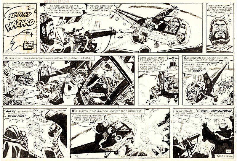 Frank Robbins, Johnny Hazard Sunday . 1959 - Planche originale