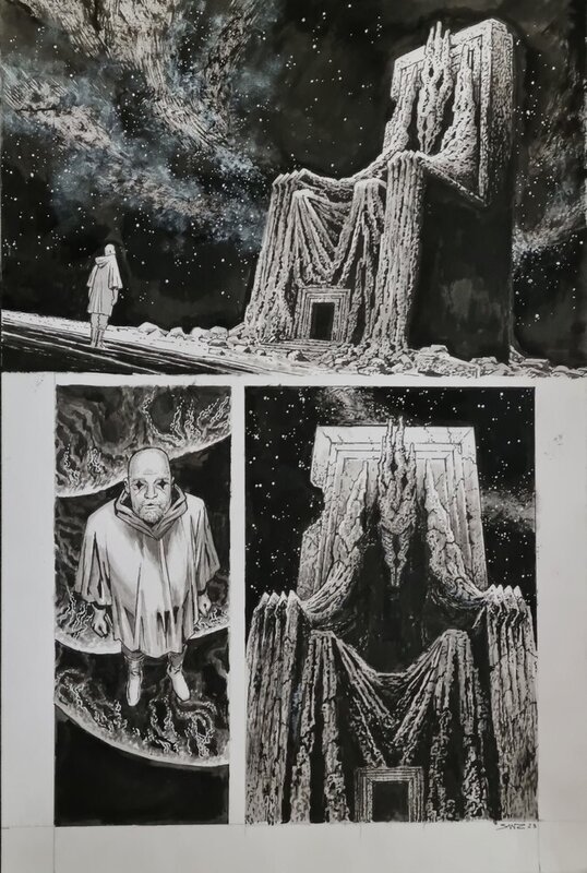 En vente - Salvador Sanz, Mega - La danse des chacals - Planche originale