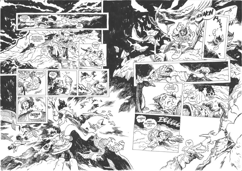 En vente - Cyrille Pomès - Lieutenant Bertillon p. 65-66 - Planche originale