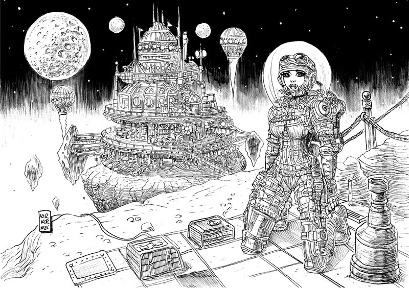 Arkadiusz Klimek, Planétoïde sans loi / Planetoida bezprawia - Sierra - Illustration originale