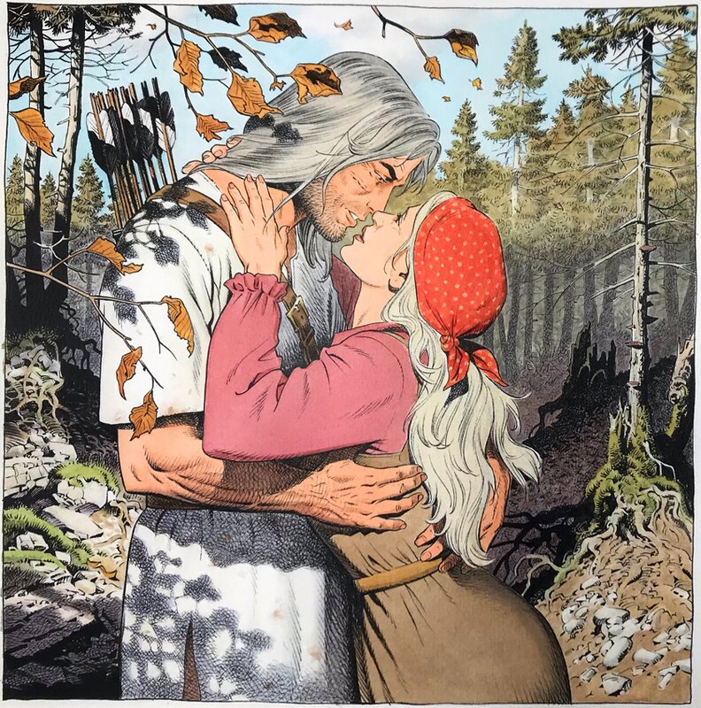 En vente - François Miville-Deschênes, Le couple Aegirson, quelques années plus tard. - Illustration originale