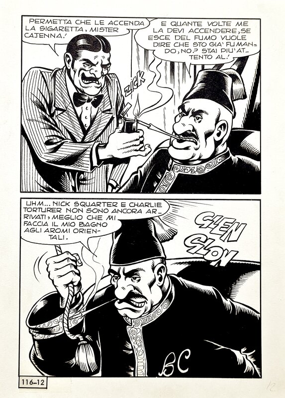 Paolo Piffarerio, Alan Ford, n.116 pp. 12, 13, 62 - Planche originale