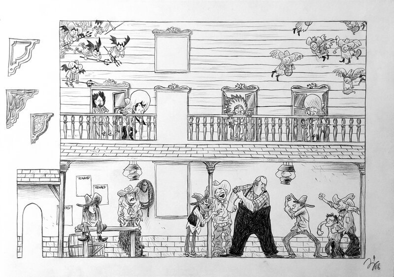 Jérôme Jouvray, Lincoln - Dessin de la murale de Bruxelles - Œuvre originale