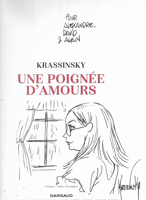 Jean-Paul Krassinsky, Dédicace sur l'album Une Poignée d'amour - Sketch