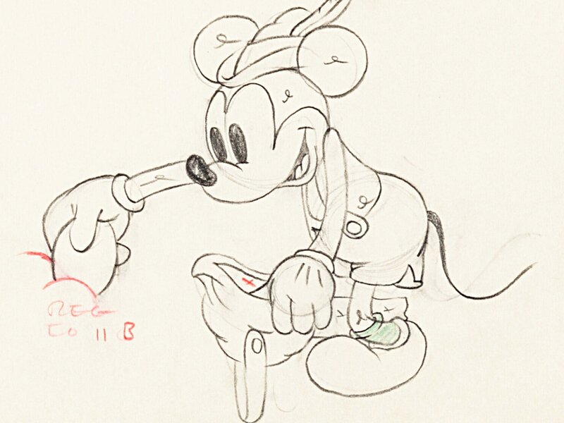 Alpine Climbers, Mickey, dessin d'animation (Walt Disney, 1936) - Dédicace