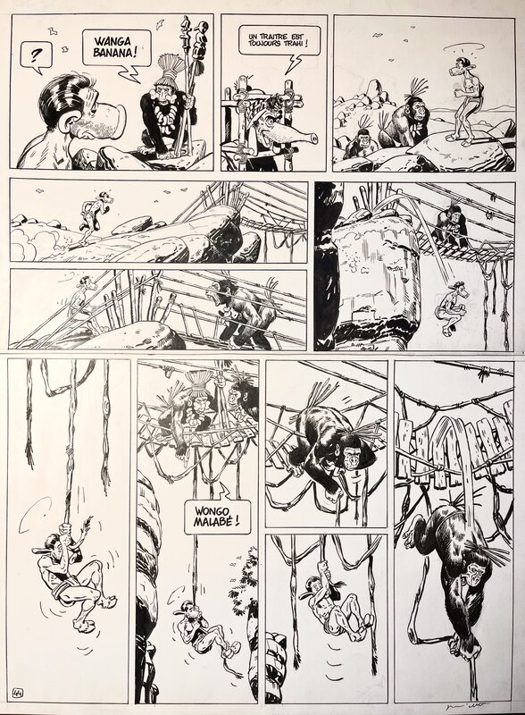 Jean-Marc Rochette, Martin Veyron, Edmond le cochon en Afrique - Planche originale