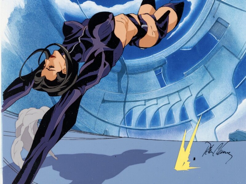 Æon Flux CD-Rom de promoton, suite de 3 cellulos de poduction originaux signés par P. Chung et 4 dessins (MTV Animation, 1996) - Original art