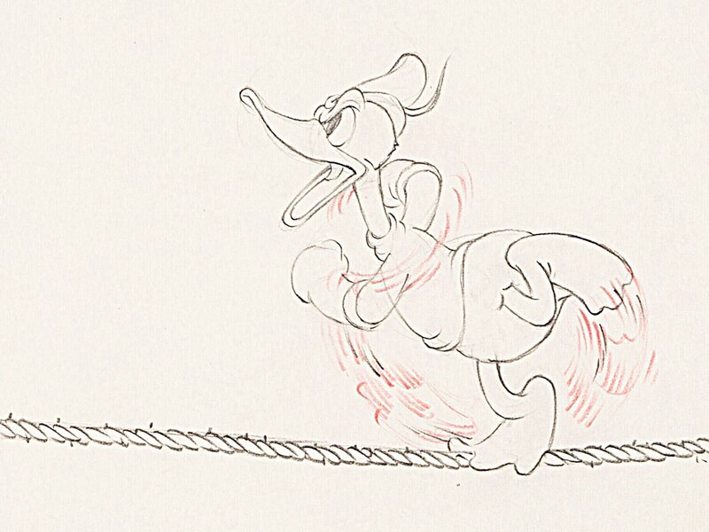 Alpine Climbers Donald Duck Animation Drawing (Walt Disney, 1936) - Dédicace