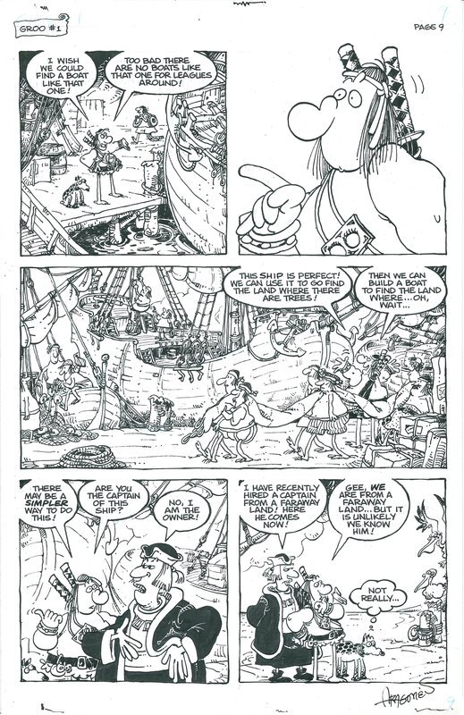 Groo #1, page 9 par Sergio Aragonés - Planche originale