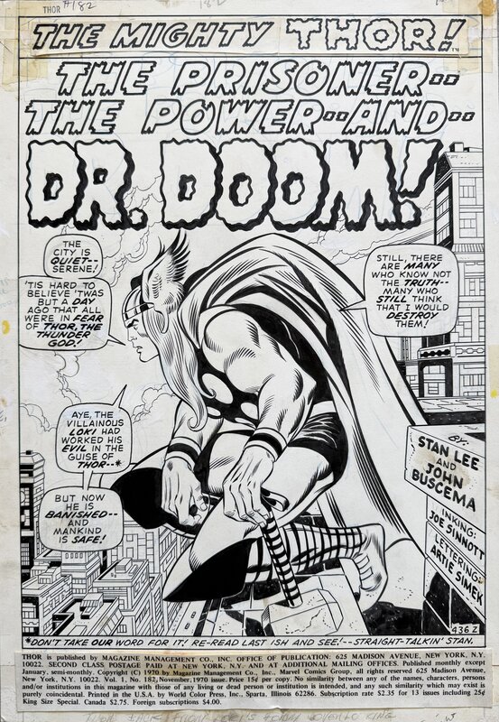 Thor 182 Spalsh by John Buscema and Joe Sinnott - Comic Strip