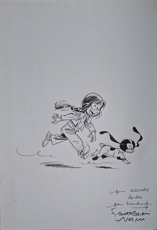Marine et son chien par Pierre Tranchand, François Corteggiani - Dédicace